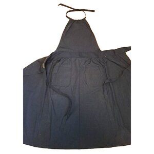 Vintage Full Length Apron NEW Navy Blue Fashionaire Tie Back Large Pockets 43"